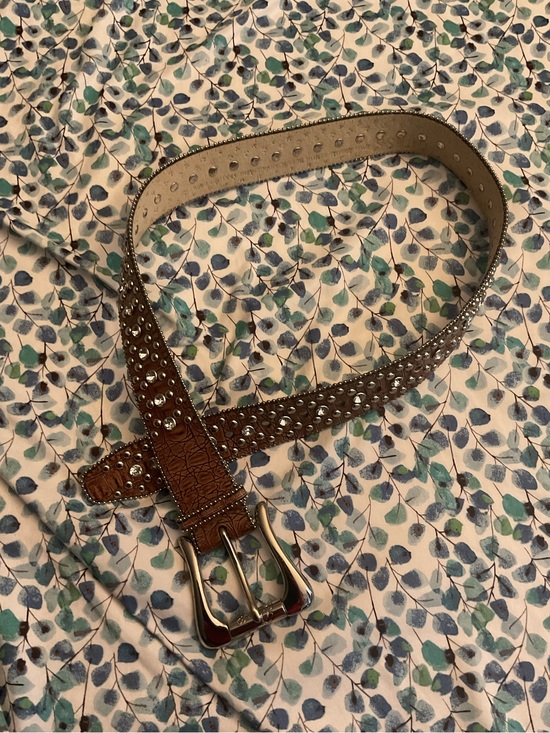 Guess Accessories - Guess Western Style Studded Brown Leather Women’s Belt (length of 40”)